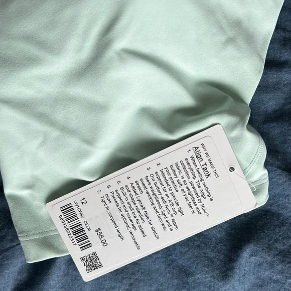 Unavailable Color!! Lululemon align tank delicate mint, size 12 - Picture 4 of 11